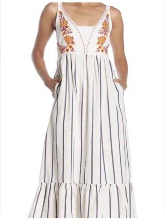MELLODAY Dresses & Skirts - Embroidered Maxi Dress – 100% Cotton, Mello Day